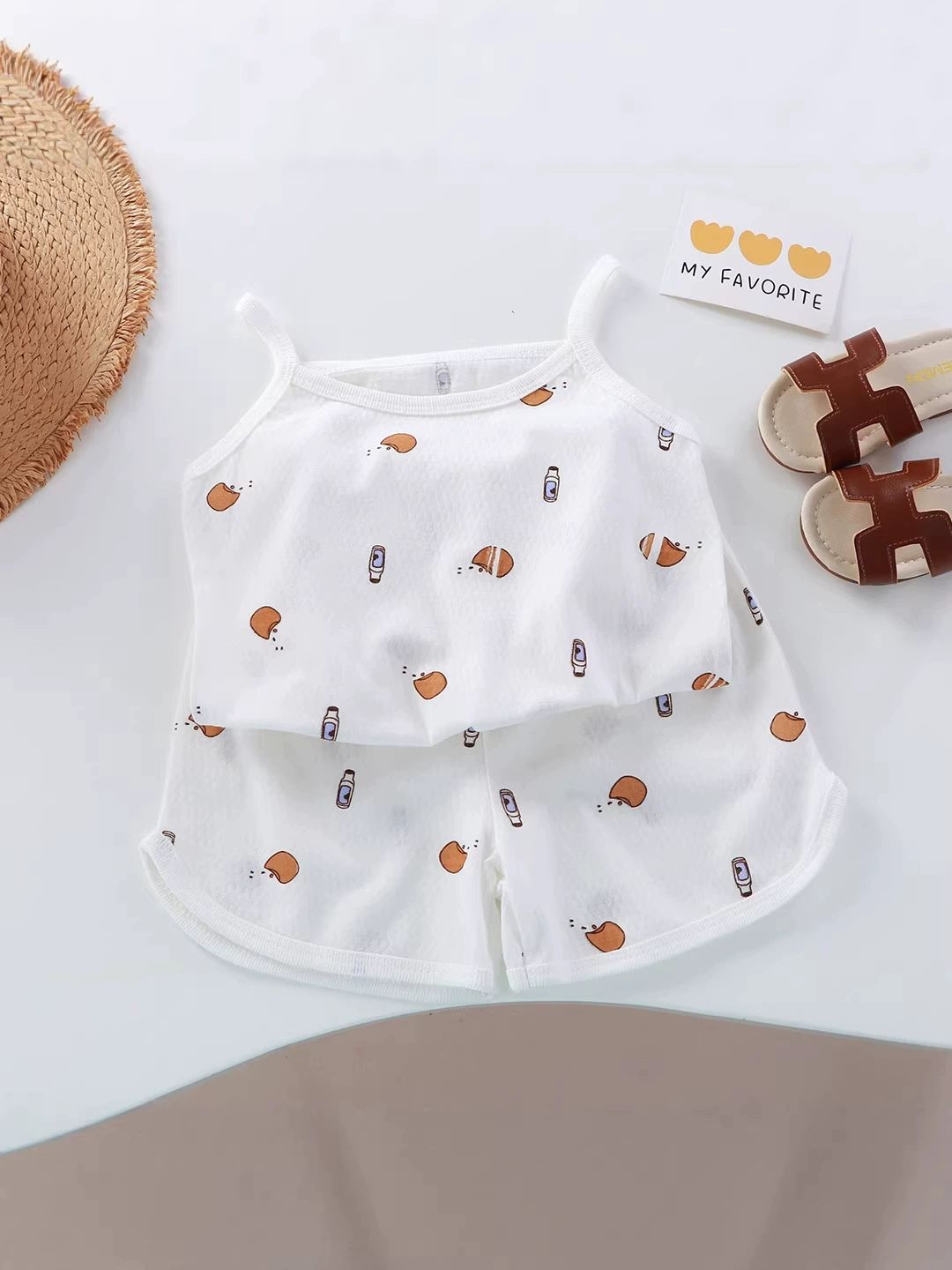 Children's Cotton Vest & Shorts Set, Summer Tank Top and Trousers, Lifting Effect, Sizes 80–160 cm