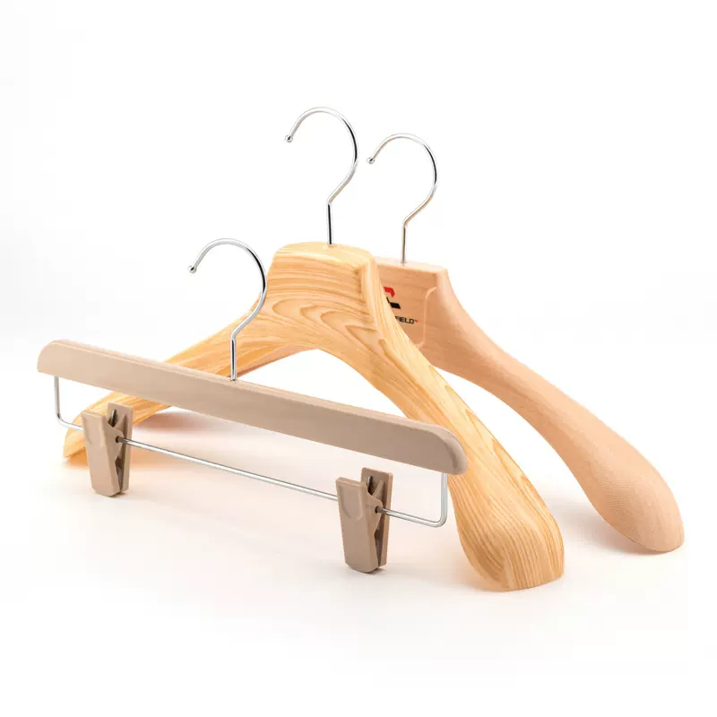 定制logo服装店专用塑料衣架仿木网红防滑无痕品质轻奢衣挂裤夹架