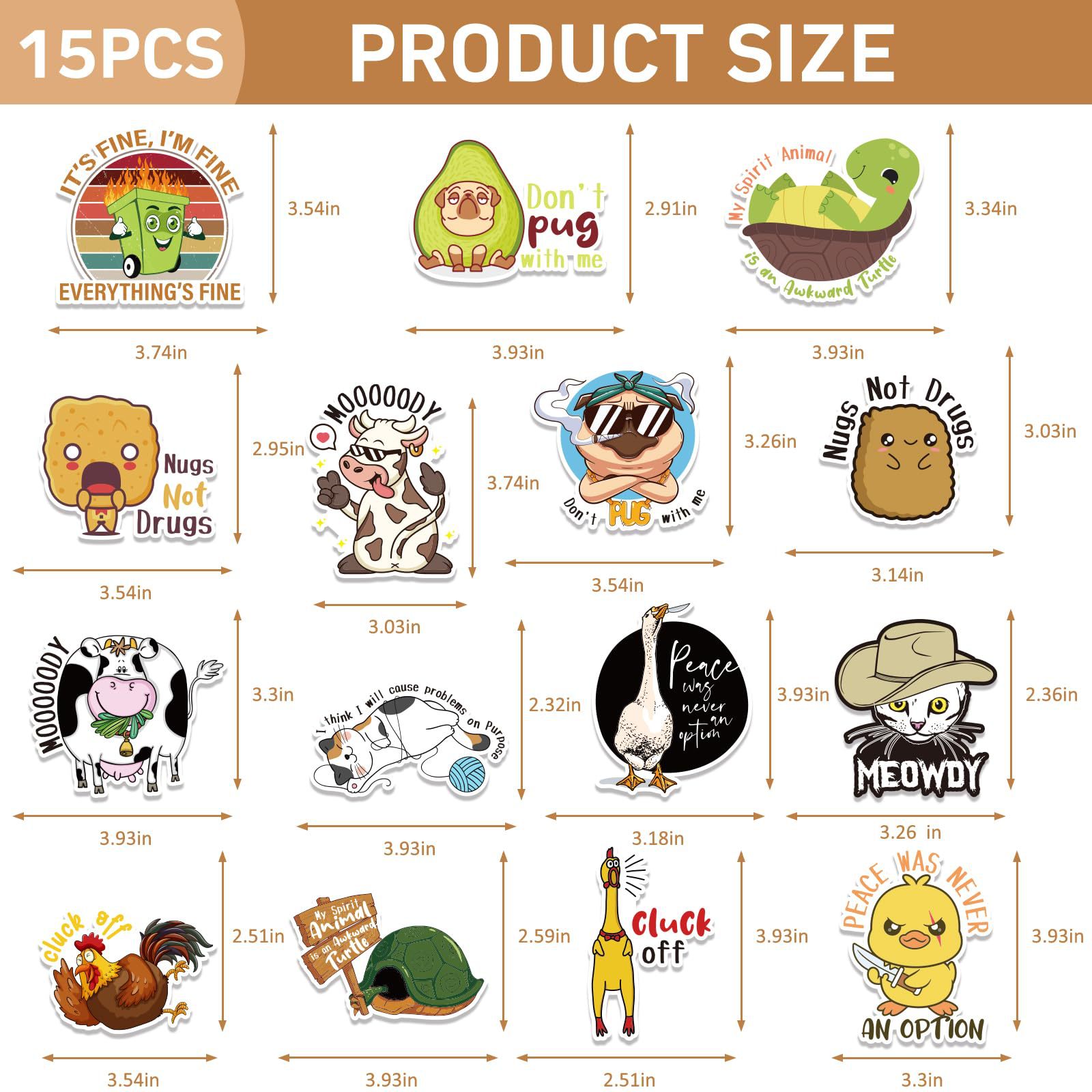 국경 새로운 재미있는 냉장고 스티커 귀여운 동물 로고 언어 홈 오피스 컴퓨터 홈 장식