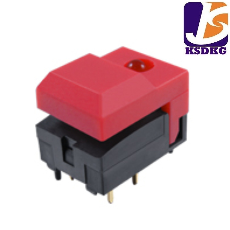 工厂直供 迷你 红色 带单灯按钮开关 控制台调光切换按键开关