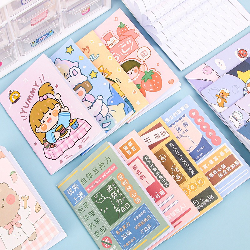 Cuaderno de dibujos animados mini portátil con cuaderno de notas personalizado para estudiantes de primaria con alto valor facial libro de palabras regalo de recompensa