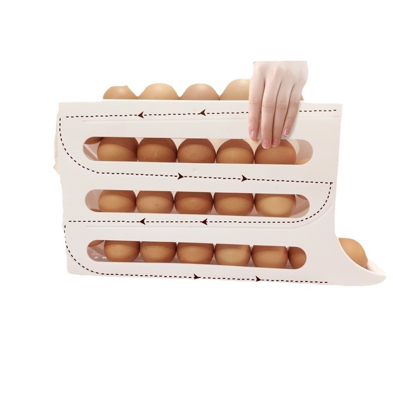 Caja de almacenamiento de huevos de venta caliente, 4 capas de cajas de huevos deslizantes, caja de soporte, puerta lateral del refrigerador especial al por mayor personalizada