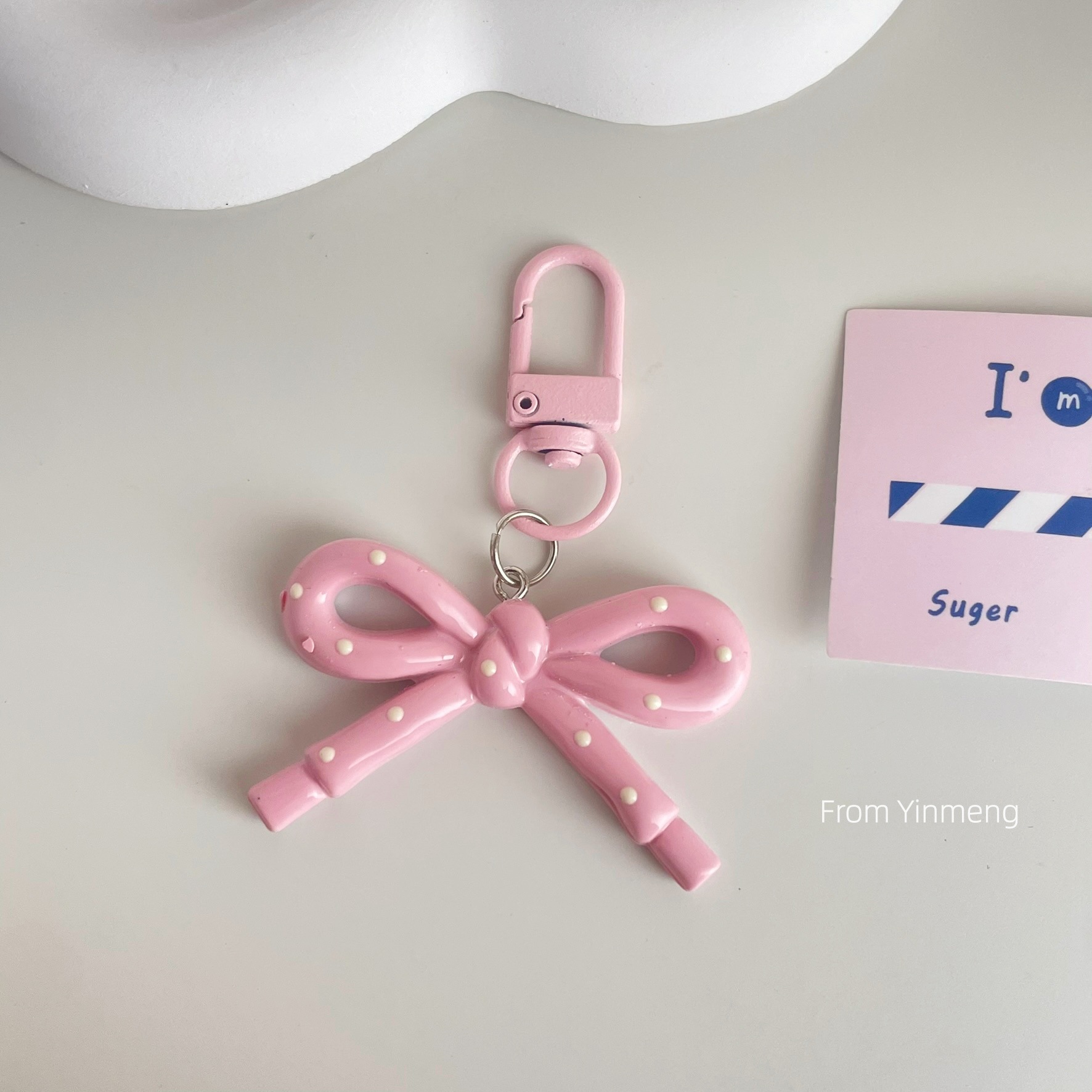 New Spring/Summer Candy-Colored Hollow Bow Keychain Pendant Cute Girly Backpack Decoration Gift For Best Friends_voghion.com