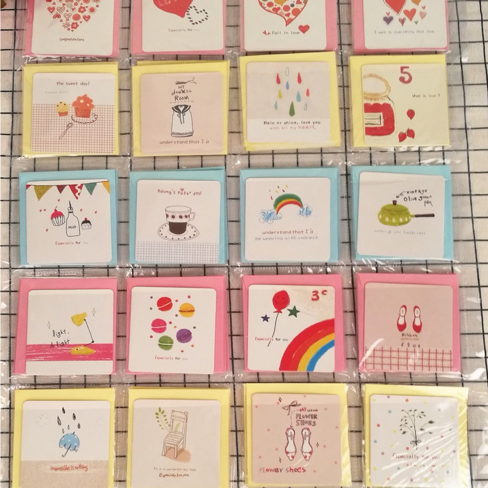 Tarjeta pequeña Linda Tienda de flores creativa de dibujos animados tarjeta de felicitación pequeña Flor Hornear actividad de vacaciones Tarjeta de mensaje de regalo pequeño