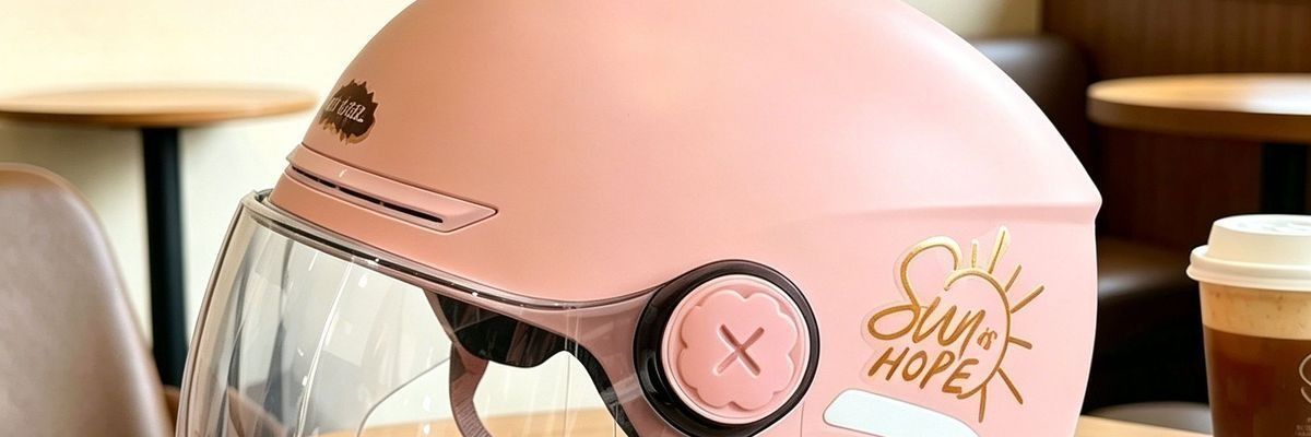 Men's Cute Cat Electric Motorcycle Helmet, National Standard Electric Scooter Safety Helmet, Suitable for All Seasons, Summer, with Ear Protection, New for Women, 3C Certified