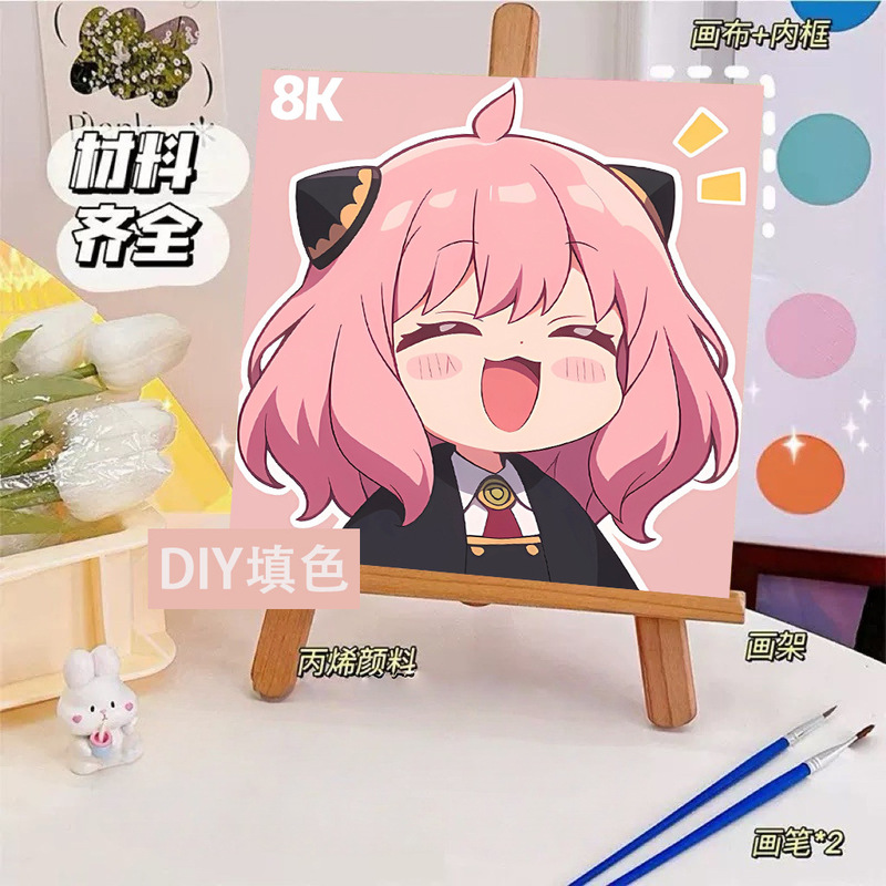 漫画 Q バージョンエッグマンパーティーシリーズ DIY デジタル油絵子供の手作り着色油絵装飾品卸売|undefined