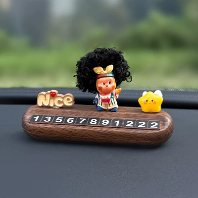 Nömrəli dayanma kartı Parking Number Plate for - exploding-head-little-magic-star-man-wood-grain-parking-sign-comes-with-5-sets-of-numbers