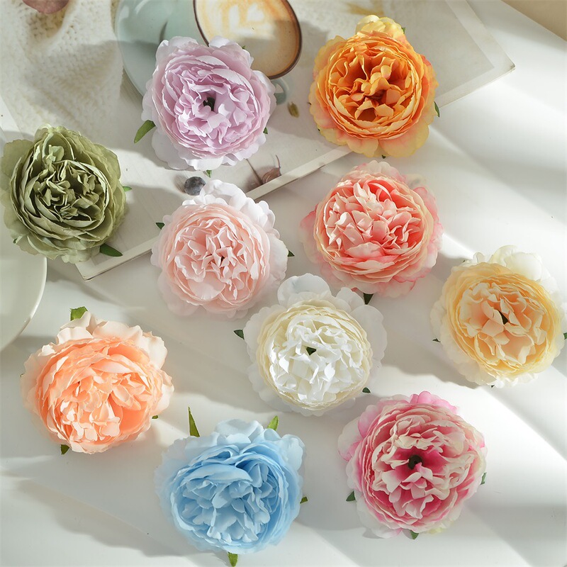 P 7cm Artificial Peony Flower Heads, Artificial Rose Flower Heads, Wedding DIY Creative Headwear Accessories, Rose Fake Flowers Decoration