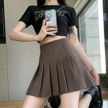 百褶裙半身裙女夏装新款韩版高腰显瘦学院少女风甜美防走光短裙子