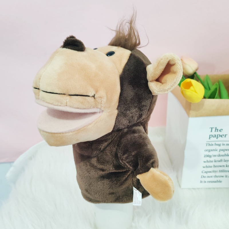 Marioneta de mano con boca móvil, muñeco de peluche para niños, guante de animal de peluche, muñeco de educación temprana para jardín de infantes