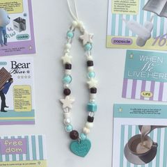 薄荷曼波愛心牌手機殼掛繩ccd相機掛飾小清新配色咕本卡冊裝飾