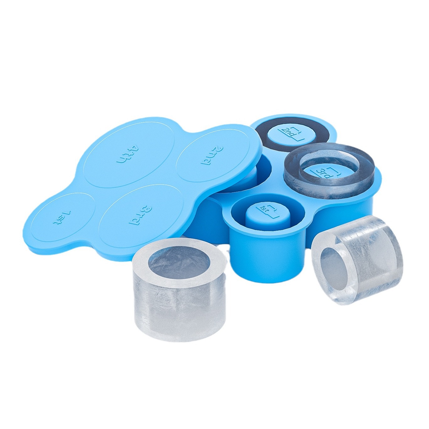 Benhaida cuatro agujeros de silicona taza de hielo molde de silicona Stanley hueco de silicona hielo máquina de hielo