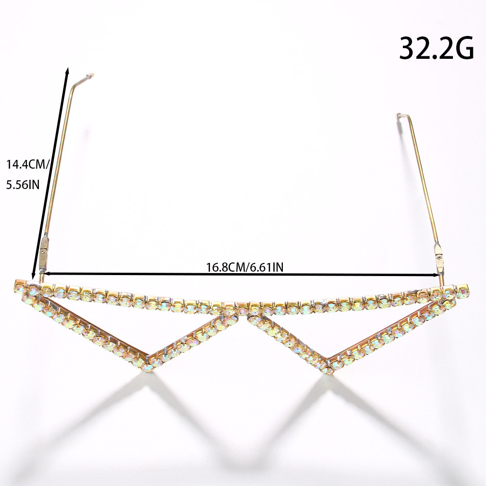 Gafas de color transfronterizas marco hueco de metal accesorios de hip hop Marco de gafas rhinestone europeo y americano Marco de gafas