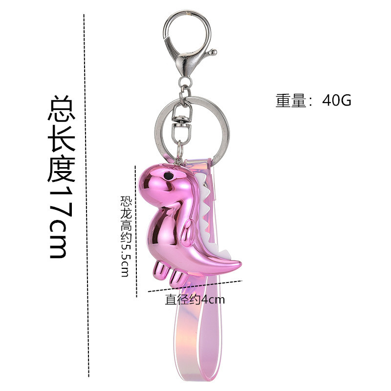 Cute Little Dinosaur Doll Acrylic Key Pendant Leather Cord Keychain display picture 4