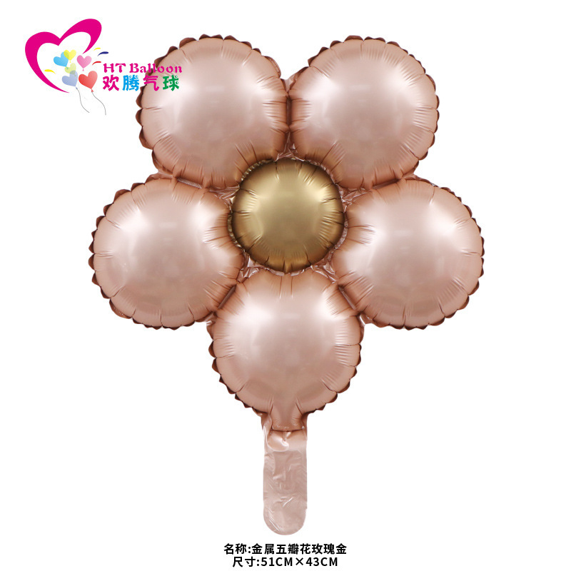 金属五瓣花玫瑰金ht