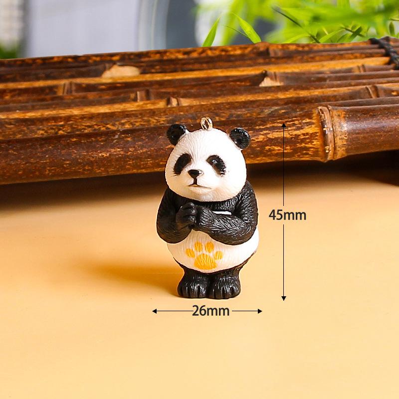 樹脂パンダクリエイティブ装飾品 diy キーホルダーペンダント漫画かわいい文化創造旅行お土産バッグペンダント|undefined