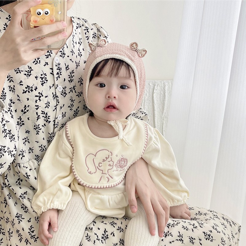 Sombrero de bebé primavera y otoño delgado arco extranjero gorro princesa primavera recién nacido gorro de bebé gorro de corte