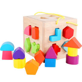 巧之木十九孔智慧盒多功能形状配对认知积木宝宝早教益智玩具
