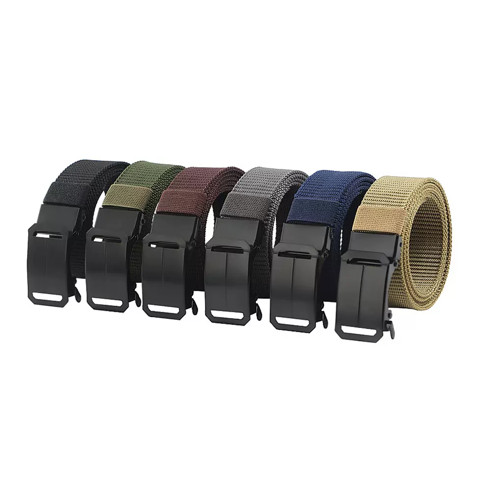 男士休闲户外运动腰带时尚商务弹簧自动扣皮带松紧可调节编织腰带