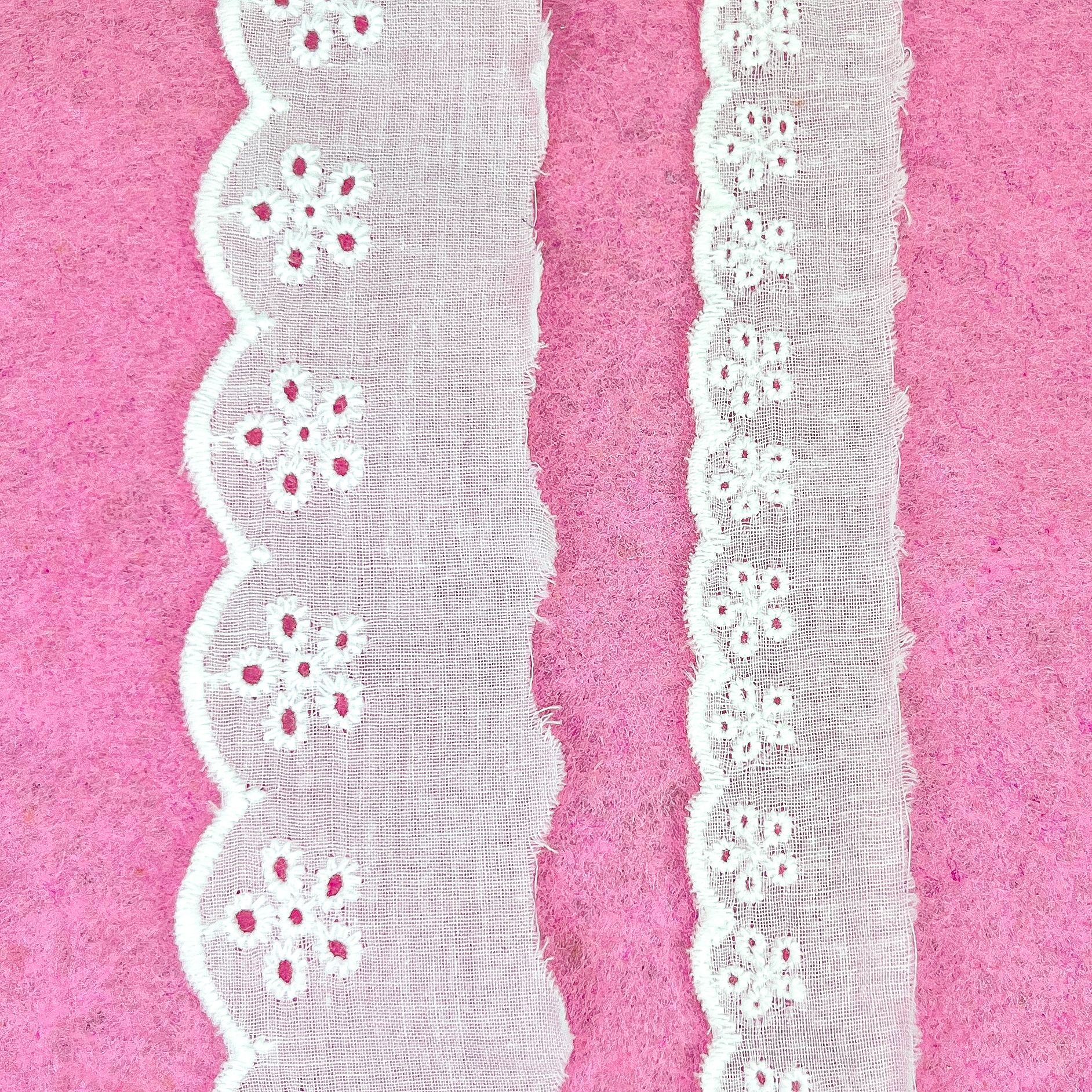 现货单边棉布刺绣花边蕾丝边 童装手工裙摆家纺领口服饰辅料