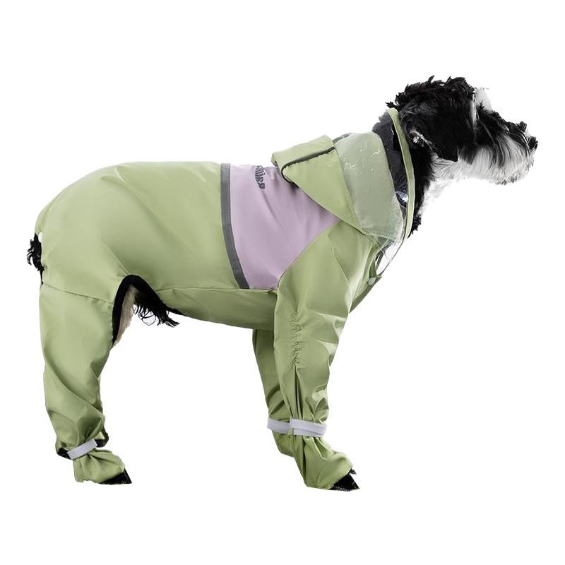 Impermeable para perros al aire libre, todo incluido, simple, empalme, impermeable, peluche, bolsa para perros pequeños, cola, ropa para perros en días lluviosos
