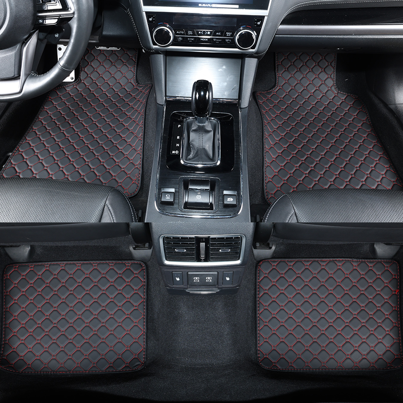 Universal car floor mats for all seasons, no tools required, quick installation, easy to clean and maintain, four-piece set