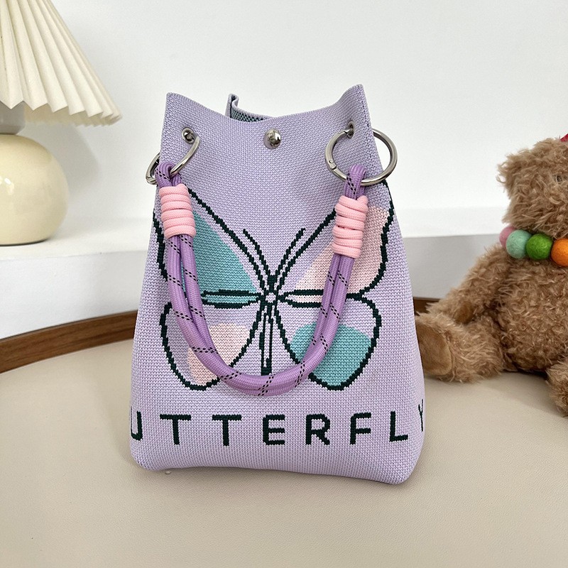 Bolsos de hombro de nicho de nicho de alta calidad de nicho de gran capacidad de moda versátil bolsas de mano de punto bolsas de cubo bolsas de mochila