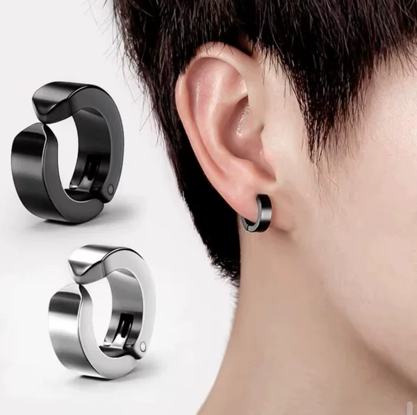 In-Stock European and American Minimalist Stainless Steel Stylish Men's Non-Pierced Ear Clips, Ear Cuffs, Earrings, Ear Hoops, Ear Accessories, Steel Jewelry Wholesale