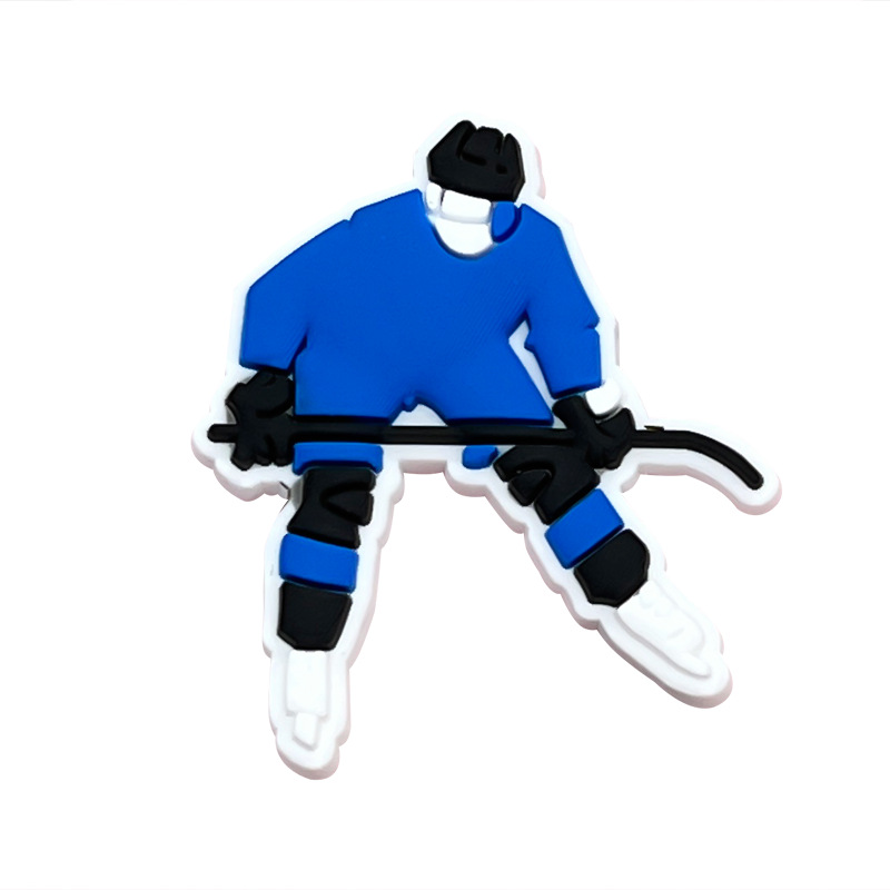 Nuevos zapatos con agujeros de dibujos animados deportivos de hockey sobre hielo, zapatos, zapatos, botones, ropa deportiva, accesorios para sandalias, estilo caliente de Amazon