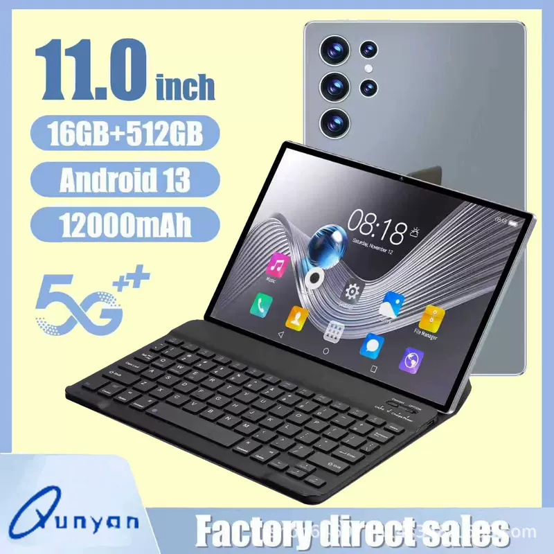 Планшет (Yunyan) 10,1 дюйма Android с Google Play, 4+32 ГБ, варианты клавиатура/чехол
