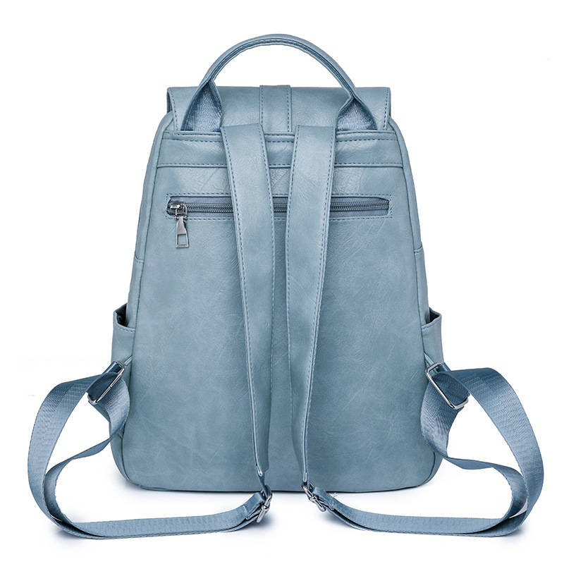 Comercio exterior al por mayor 2023 nuevo estilo casual de gran capacidad cuero suave para mujer mochila de viaje plegable con flecos de moda