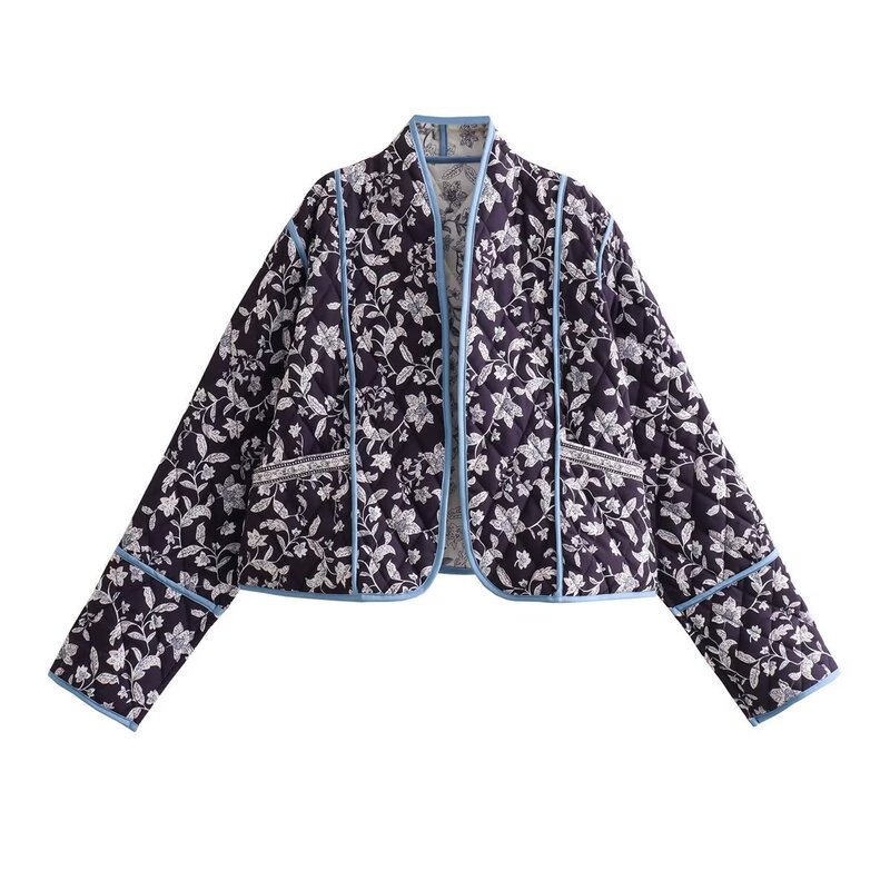 Cotton double-sided fabric jacket small cotton-padded jacket cotton-padded jacket 2830 picture color personality street 122-2830 Cotton double-sided fabric jacket small cotton-padded jacket cotton-padded jacket 2830 picture color personality street 122-2830