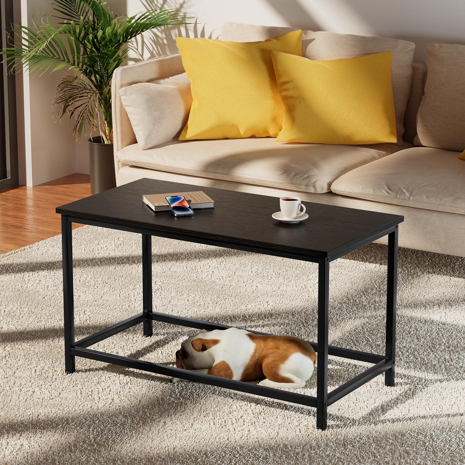 Mesa de té de lujo ligero sofá de sala de estar alta sensación rectangular mesa de café de madera sólida mesa de café de madera