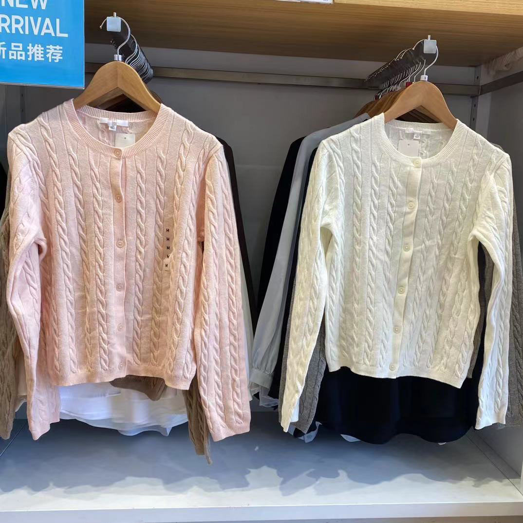 2024 New Flower Round Neck Women's Knitted Cardigan Long Sleeve Jacket Air Conditioning Shirt Casual Easiest for Match Sweater 471612