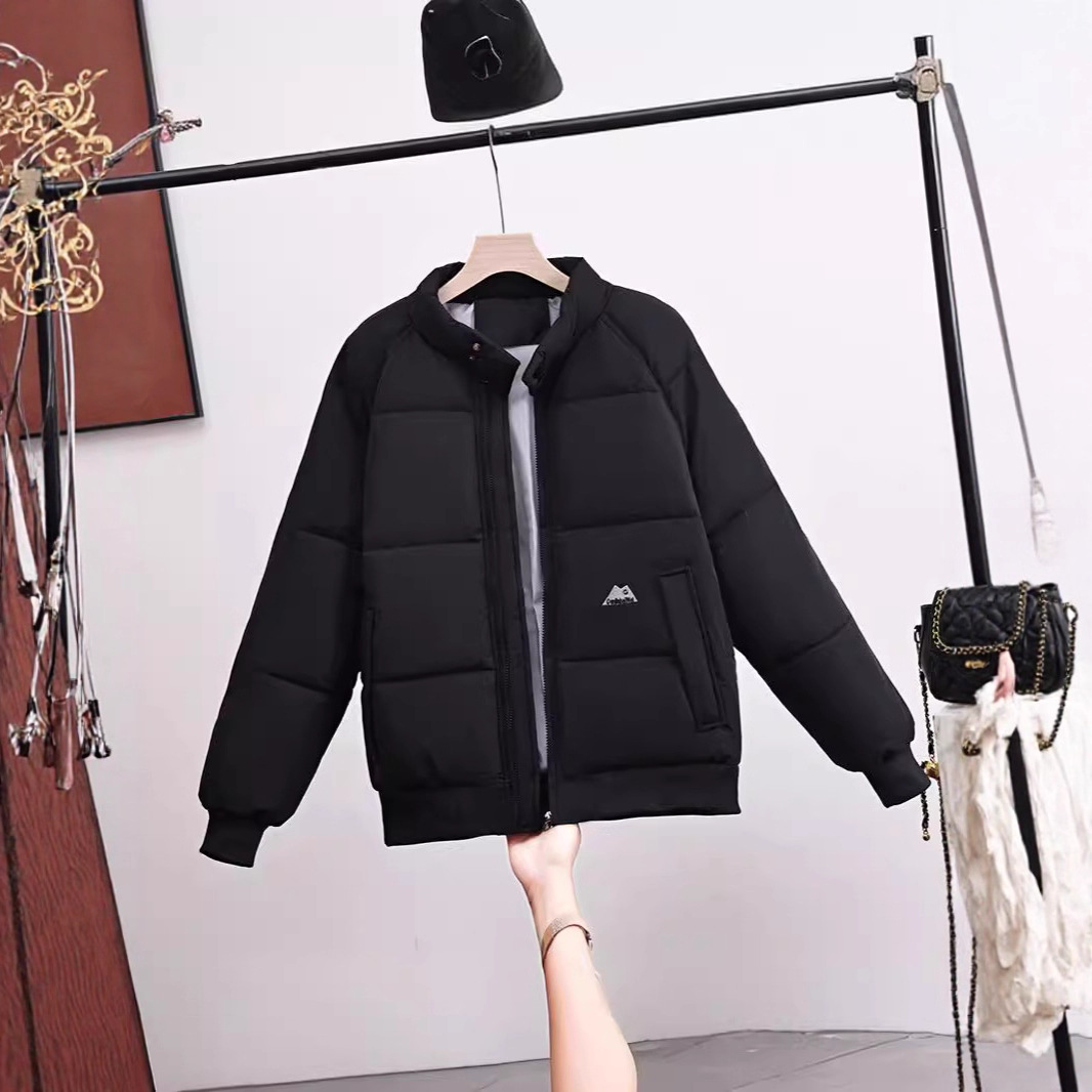 American retro algodón ropa de algodón mujer cuello corto suelto engrosado chaqueta caliente de invierno chaqueta