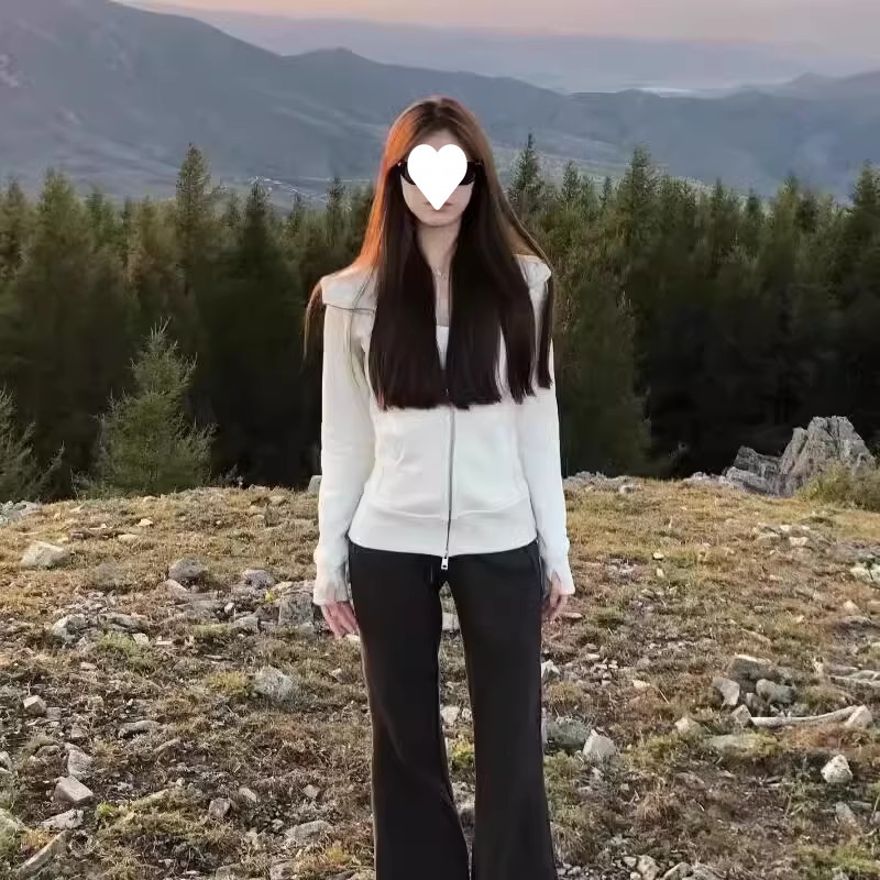 春秋季衣服连帽衫收腰紧身短款上衣2025新款|undefined