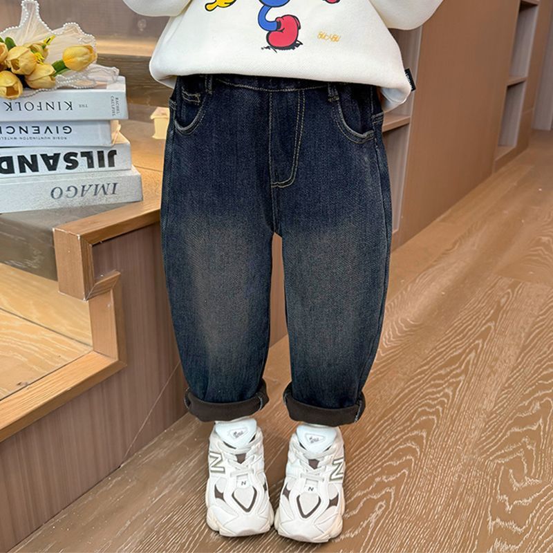 Niñas de cacho de invierno y cacho de aire extranjero jeans suaves para bebés gruesos pantalones de invierno para niños image 2