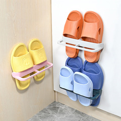 Hanging Bathroom Slippers Rack without Punching, Sanitary Slippers Organizer, Towel Rack, Plastic Shoe Organizer for Export