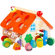 新款水果智慧形狀屋認知形狀配對數字色彩兒童益智早教組合玩具