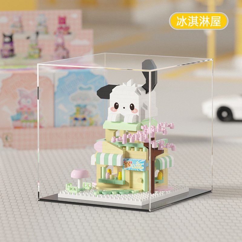 Compatible Le Strawberry Bear High Cartoon Doll Building Street View Blocks Jugues de puzzle para niños Decoraciones Regalos para chicas