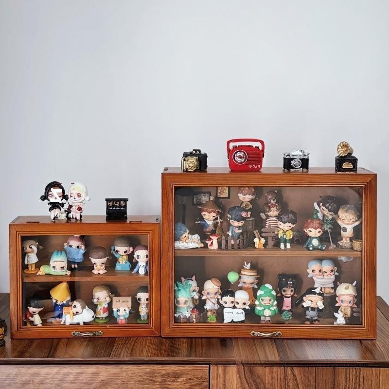 复古盲盒收纳盒桌面大容量小野造场景透明手办小痛柜展示扑铅|undefined