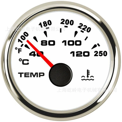 thermometer 40-120 ℃ – automobile instrument - silver-edge-white-background-pointer-2
