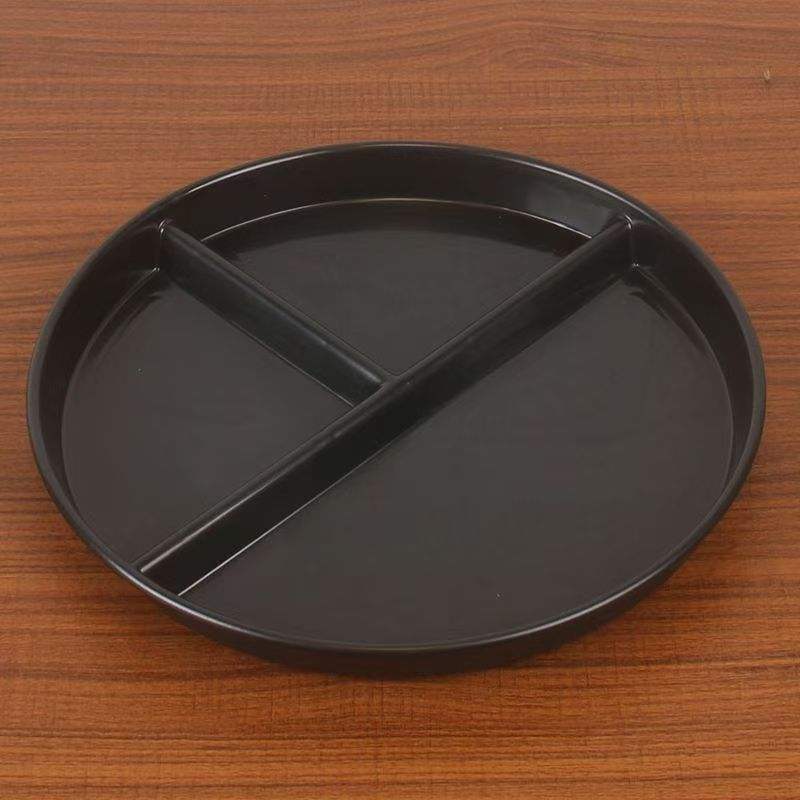 Plato redondo de tres compartimentos para reducir la ingesta de grasas, plato doméstico dividido anticaída de paja de trigo, juego de platos para desayuno Amazon