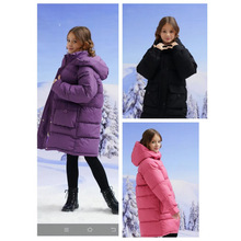 女童冬季加厚羽绒棉服中长款韩版中大童外套外贸新款羽绒服