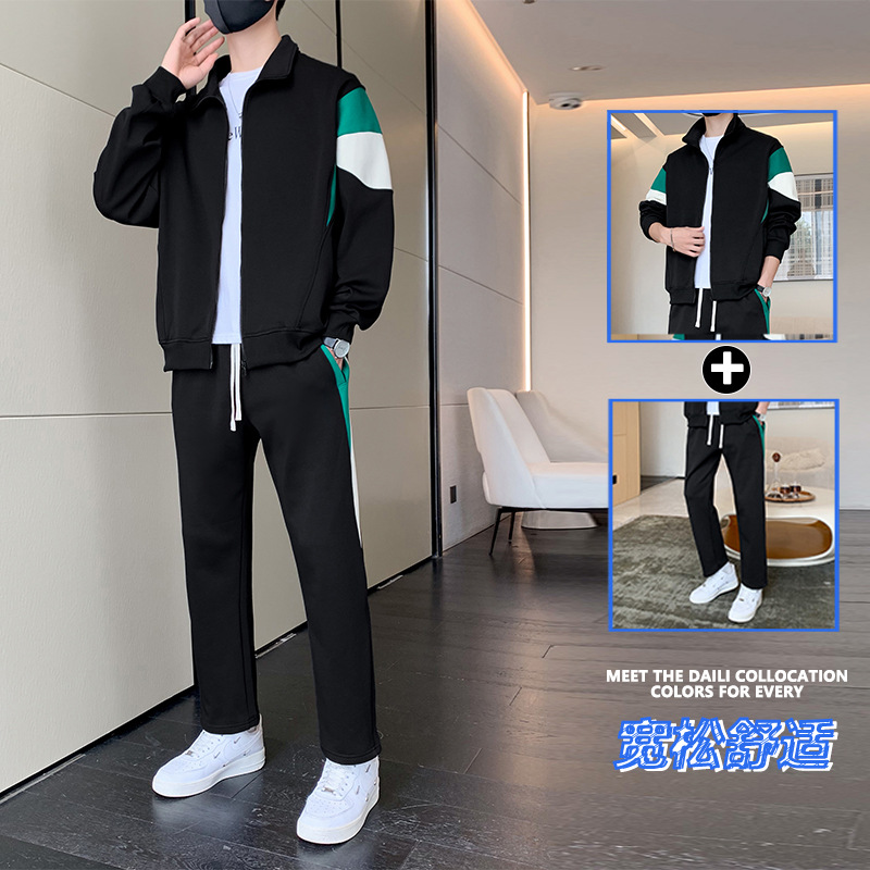 卫衣套装男士春秋季新款潮牌宽松休闲运动开衫外套秋冬两件套男装