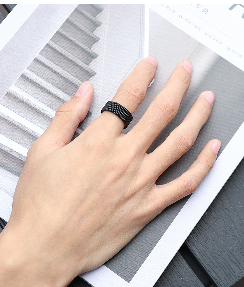 Solid Color Pattern Unisex Gender Unisex Vintage Style Rings Solid Color Titanium Steel Vacuum Plating Men Signet Rings
