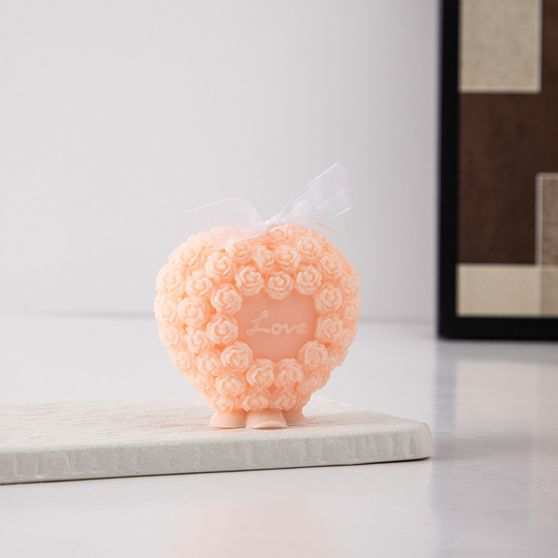 ins día de San Valentín rosa amor vela de banana DIY rosa vela hecha a mano adornos creativos para el hogar