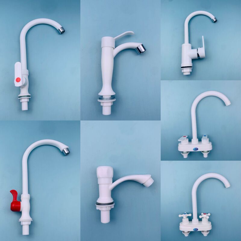 Thickened plastic-steel vegetable basin faucet single-cooled double-water regulating valve kitchen bathroom high-bend faucet