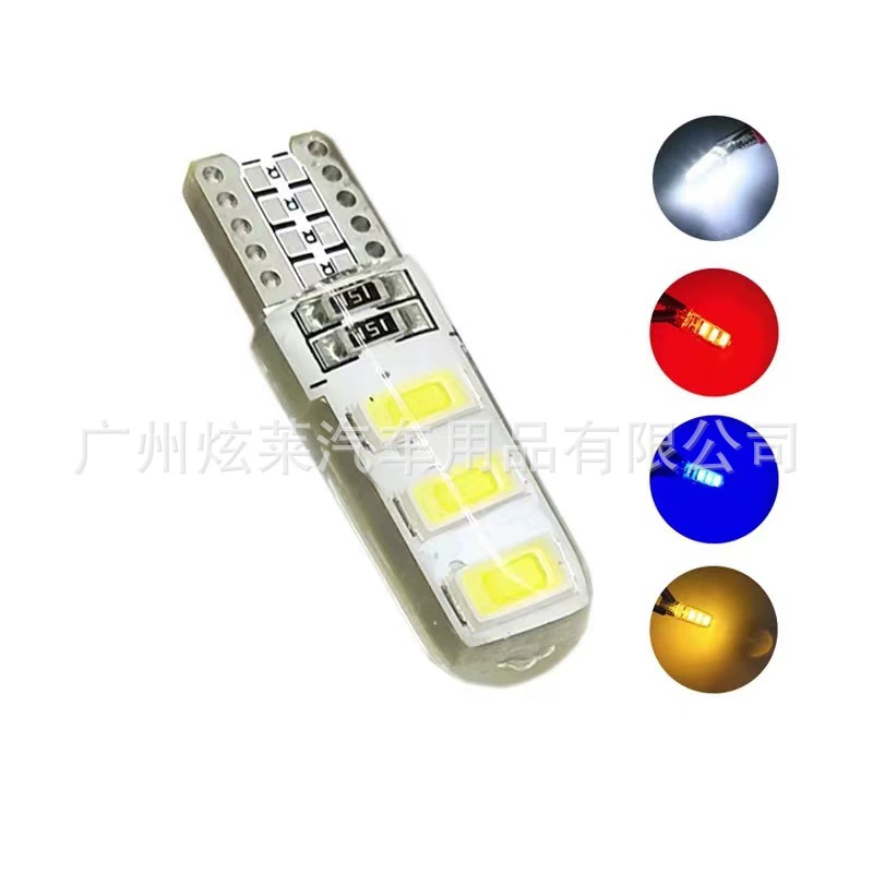Автомобильный светодиодный индикатор ширины T10 силикон 5630 6SMD подсветка дальнего света лампа для чтения W5W Индикатор падения