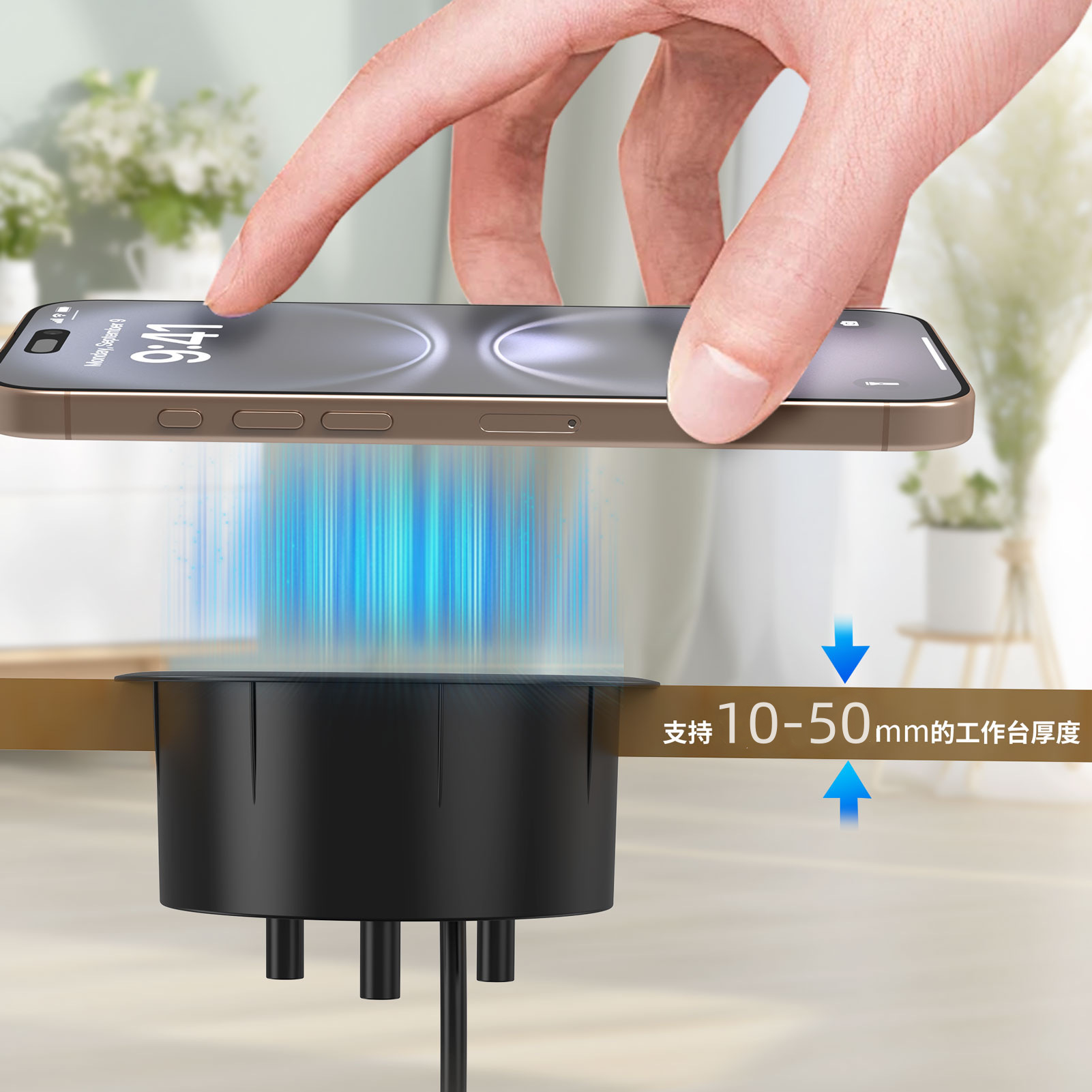 Suministro directo de fábrica del coche del teléfono móvil de carga rápida QI cargador inalámbrico de coche salida de aire del teléfono móvil soporte de carga inalámbrica